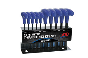 10PC METRIC T-HNDL HEX KEY SET