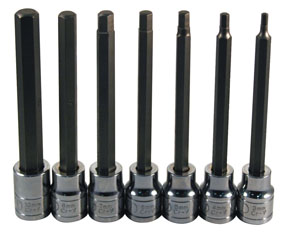 7PC XL METRIC HEX BIT SKT SET