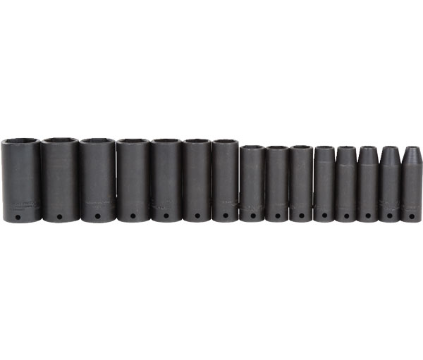 1/2 Inch Drive Fractional SAE 6 Pt Deep Thin Wall Impact Socket