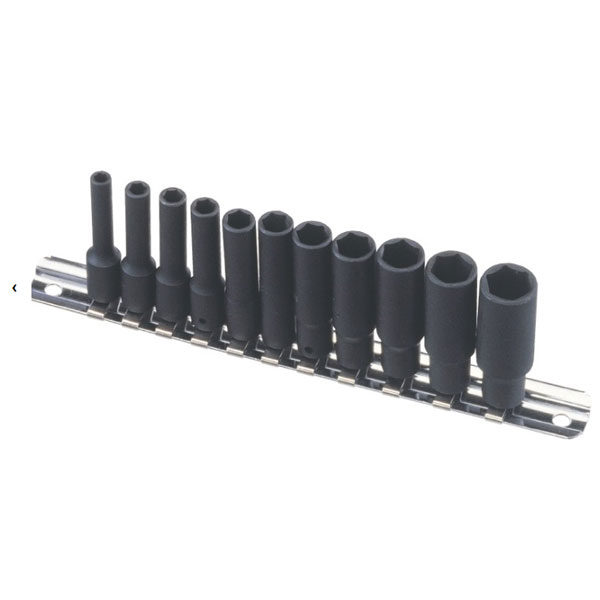 1/4 Inch Drive Metric 6 Pt Deep Impact Socket Set 11 Pc