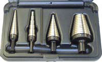 Unibit Step Drill Set 4 Pc Sizes 1, 2, 4, 21