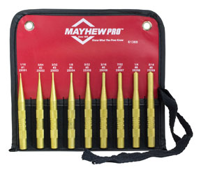 9PC BRASS ROLL PIN PUNCH KIT