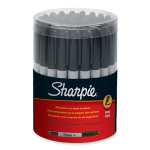 Sharpie 35010 Bulk 36 Piece Canister Permanent Markers Black