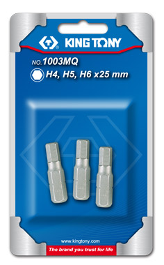3PC.1/4"HEXAGON HEAD BITS SET(4,5,6MM)