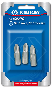 3PC.1/4"PHILLIPS HEAD BITS SET(#1,#2,#3)