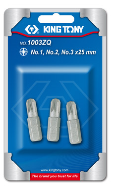3PC.1/4"POZIDRIV HEAD BITS SET(#1,#2,#3)