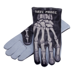 "Bones" graphic welding gloves, size "XL"