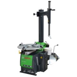 Swing arm tire changer w/ergonomic break breaker