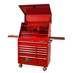 41" Deluxe Port. Workstation/Cab Combo, Red