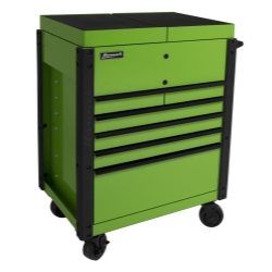 35" 6-Drawer Slide Top Service Cart-Green
