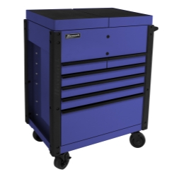 35" 6-Drawer Slide Top Service Cart-Blue