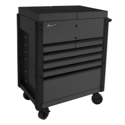 35" 6-Drawer Slide Top Service Cart-Black