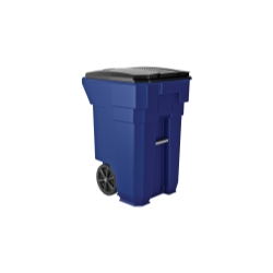 Suncast Commercial 65 Gal Wheeled Trash Can Blue