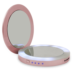 Rose Gold Compact Mirror Power