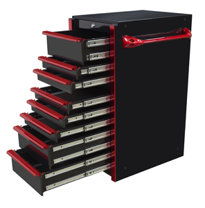 19" 8 Drawer Side Box Black