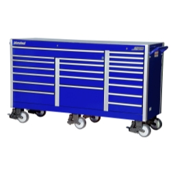 73" 21 DRAWER BLUE SHD TOOL CAB W/ROLLER BEARINGS