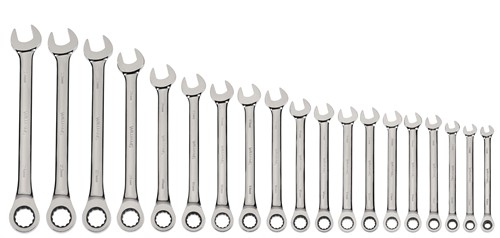 19 pc Metric Combination Ratcheting Wrench Set