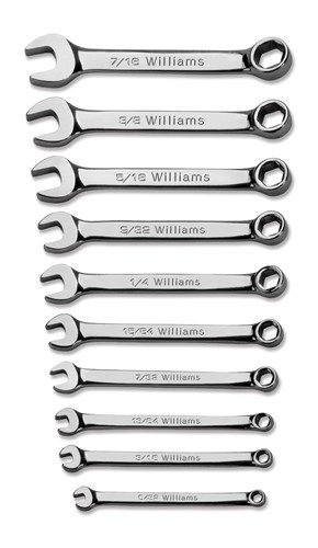 10 pc 12-Point SAE Miniature Combination Wrench