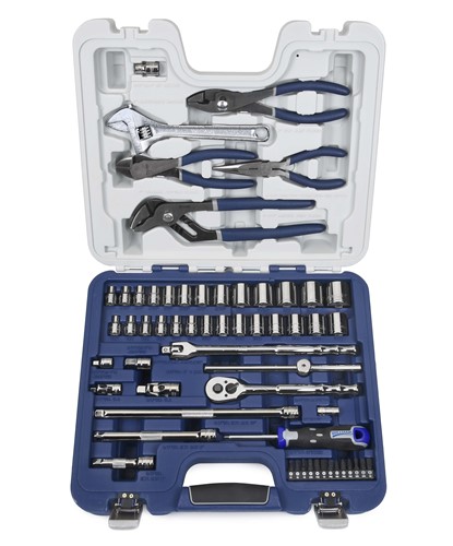 58 Piece 3/8" Drive Socket, Screwdriver and Pliers