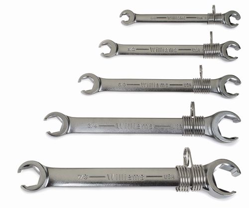 Tools@Height Flare Nut Wrench Set Sae 5-Pc with Safety Coil
