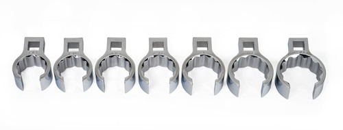 7 pc 1/2" Drive 12-Point SAE Flare Nut Crowfoot Wrench Set on Ra