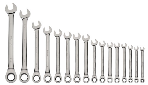 16 pc SAE Combination Ratcheting Wrench Set