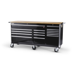75 X 24 X 15 DRAWER WOODTOP CABINET, BLACK