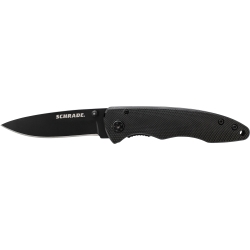 Schrade Small Liner Lock Folding Knife Drop Point Blade Black Al