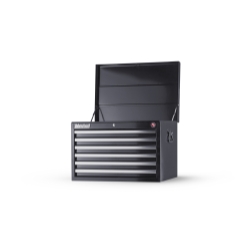 27 X 6 DRAWER DEEP TOP CHEST, BLACK