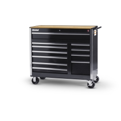 42 X 11 DRAWER WOODTOP CABINET, BLACK