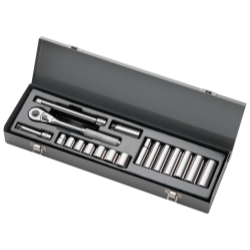 18pc 12 Pt Skt Set 3/8" Dr