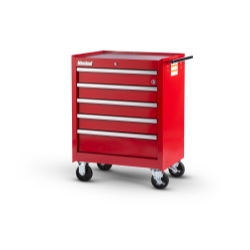 27 X 5 DRAWER MOBILE CABINET, RED