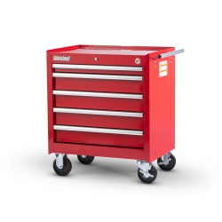 27 X 5 DRAWER MOBILE CABINET, RED