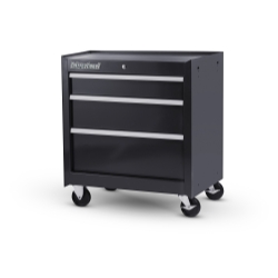 27 X 3 DRAWER MOBILE CABINET, BLACK