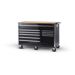 56 X 24 X 10 DRAWER WOODTOP CABINET, BLACK