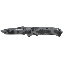 Schrade Push Button Lock Folding Knife Tanto Blade