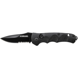 Schrade Mini Push Button Lock Folding Knife Partially Serrated D
