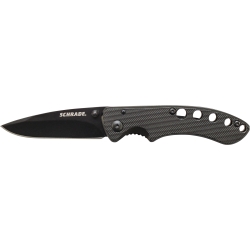 Schrade Liner Lock Folding Knife Drop Point Blade Black Aluminum