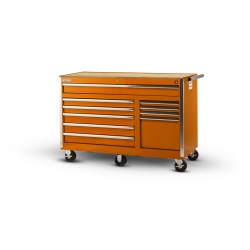 56 X 24 X 10 DRAWER WOODTOP CABINET, ORANGE