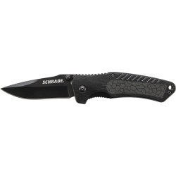 Schrade Liner Lock Folding Knife Drop Point Blade Aluminum Handl