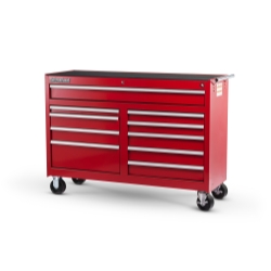 54 X 10 DRAWER MOBILE CABINET, RED