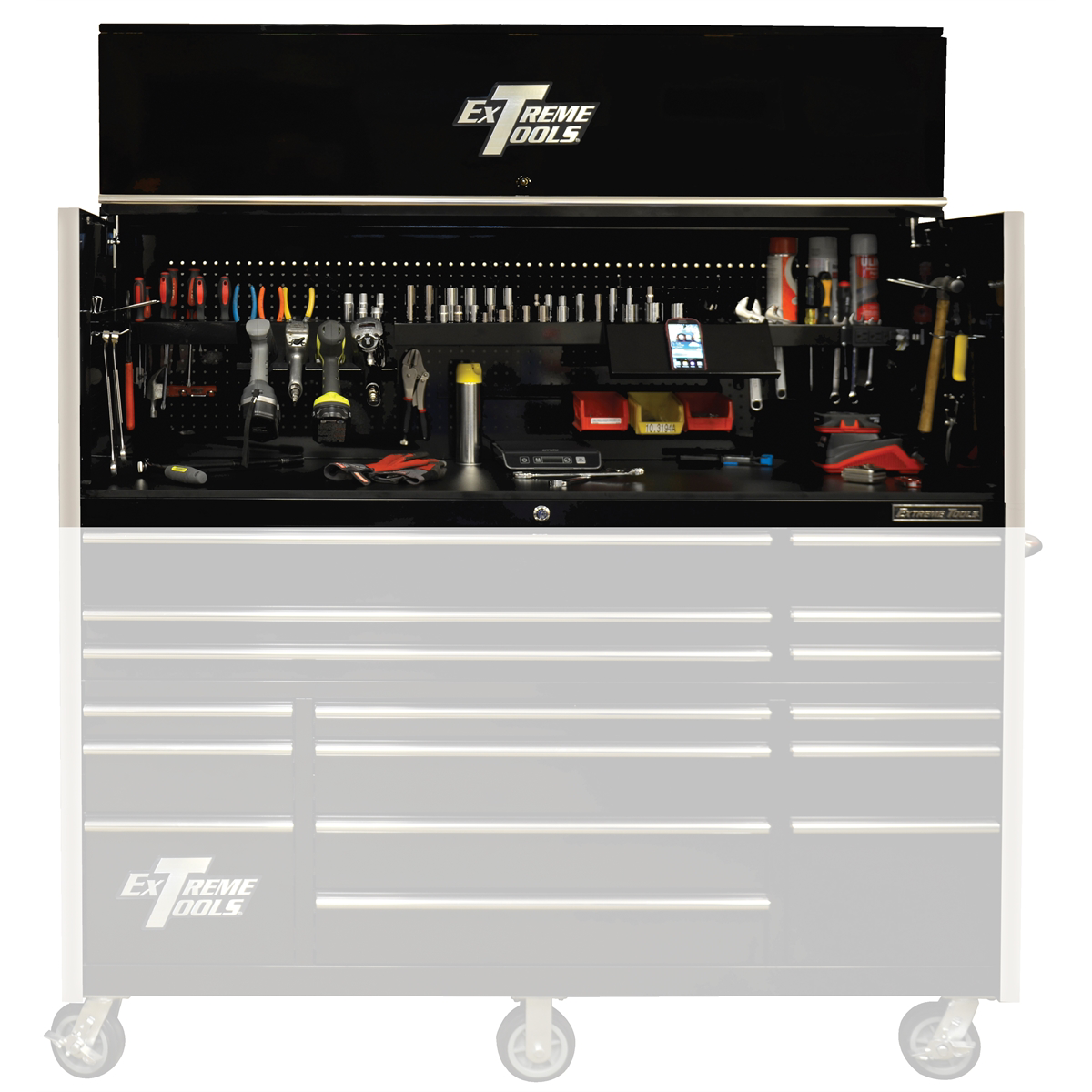 72" x 25" Deep Professional Hutch, Black