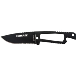 Schrade Full Tang Neck Knife Partially Serrated Drop Point Fixed