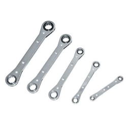 5PC FLAT MULTI-FASTENER RATCHETING BOX WRENCH SET