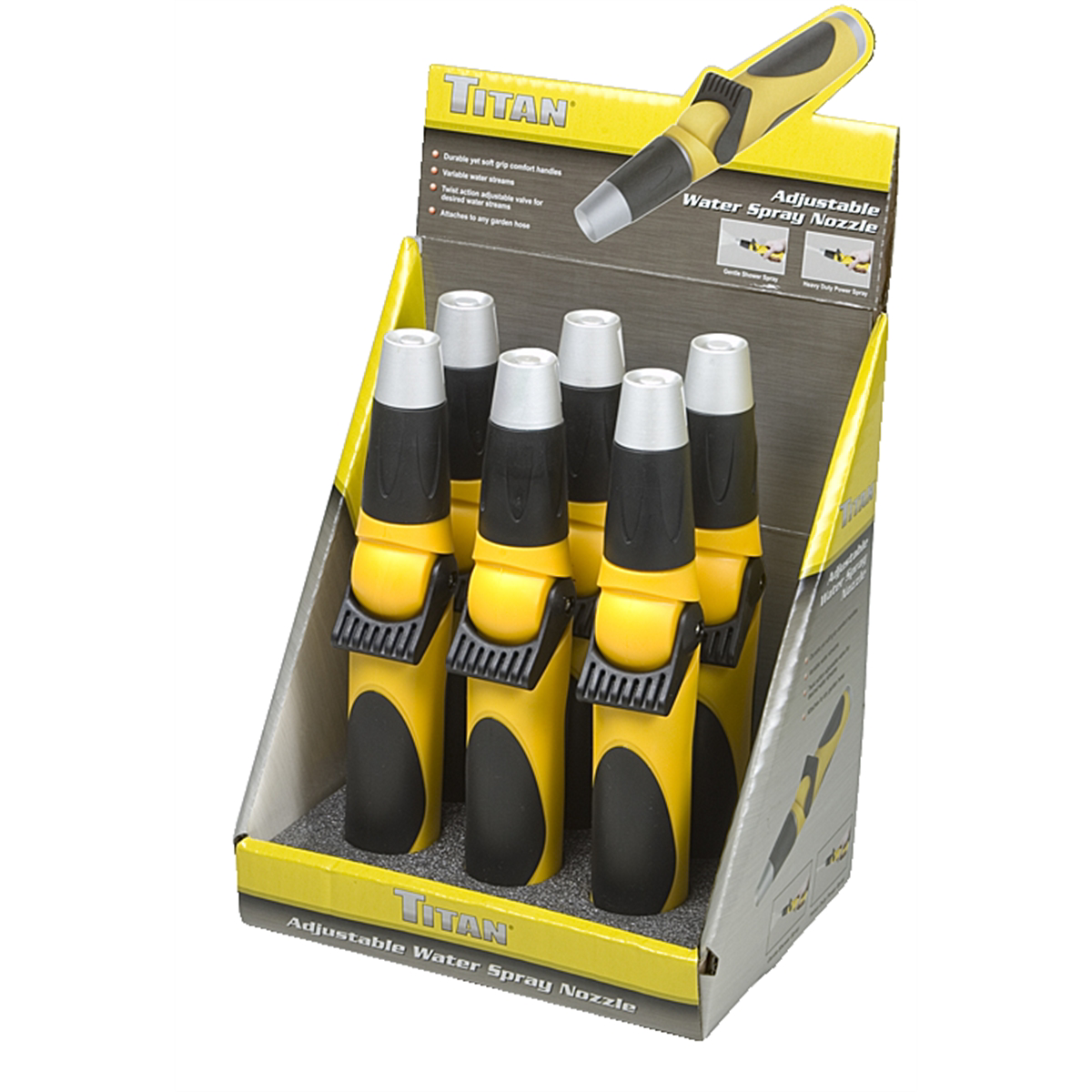 6 Pc Counter Display, adjustable water spray nozzl
