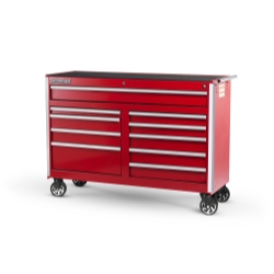 54 X 10 DRAWER MOBILE CABINET, RED