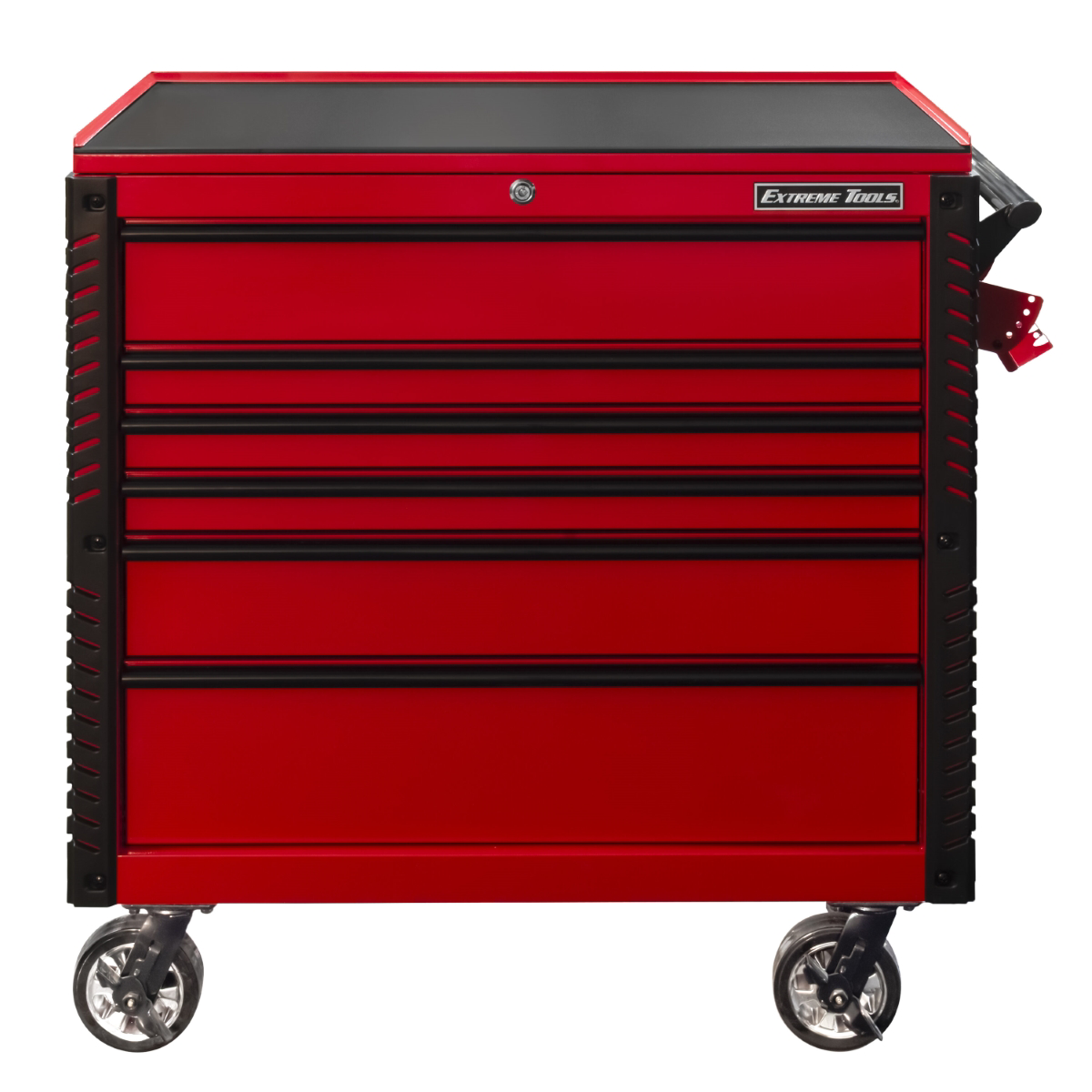 41" 6 DRTOOLCART W/BUMPERS RED W/BLACK DR PULLS