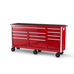 73 X 11 DRAWER MOBILE CABINET, RED