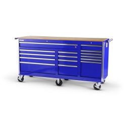 75 X 24 X 15 DRAWER WOODTOP CABINET, BLUE