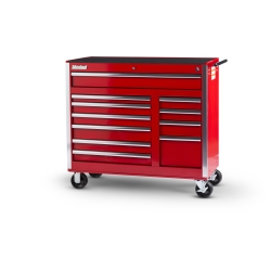 42 X 11 DRAWER MOBILE CABINET, RED